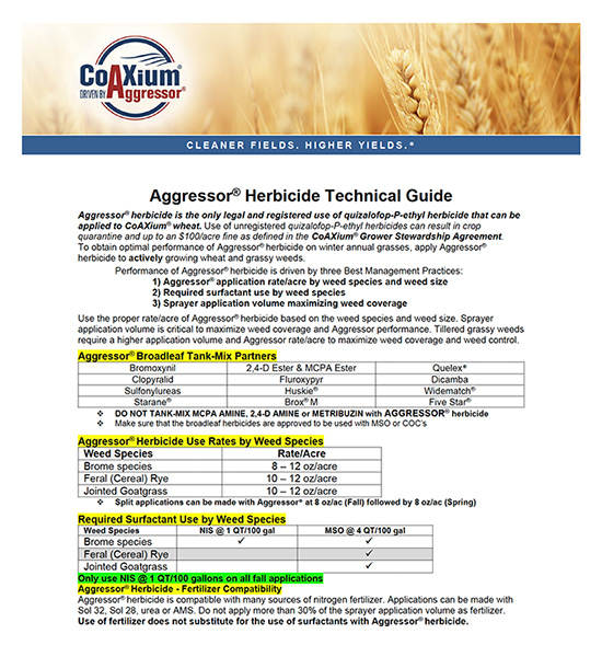 Aggressor Herbicide Technical Sheet 2021-22 Image